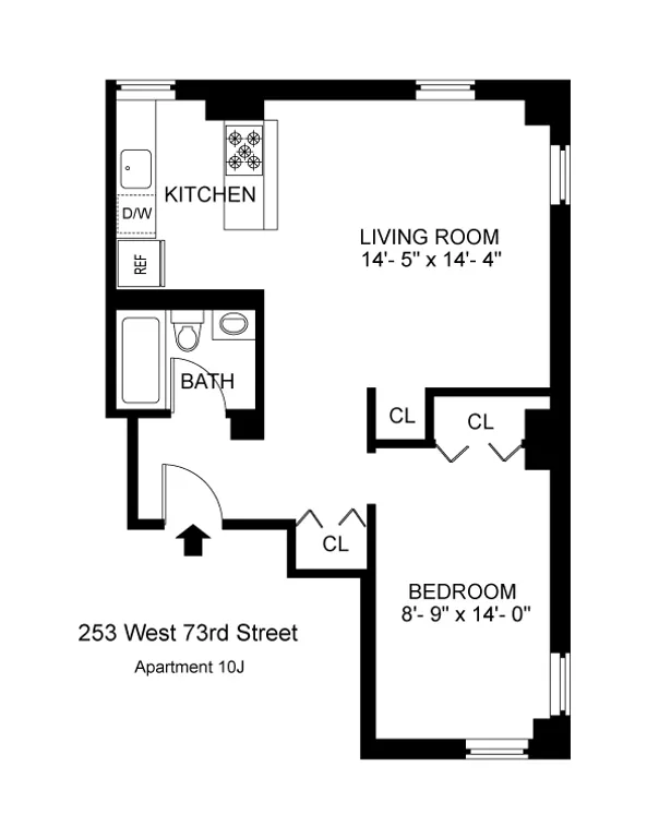 253 West 73rd Street, 10J | floorplan | View 5