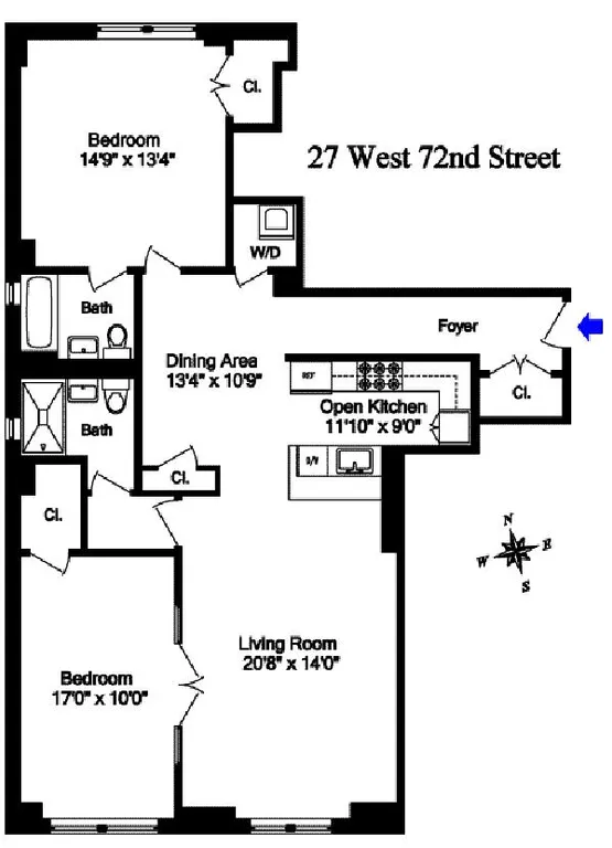 27 West 72nd Street, 805 | floorplan | View 5