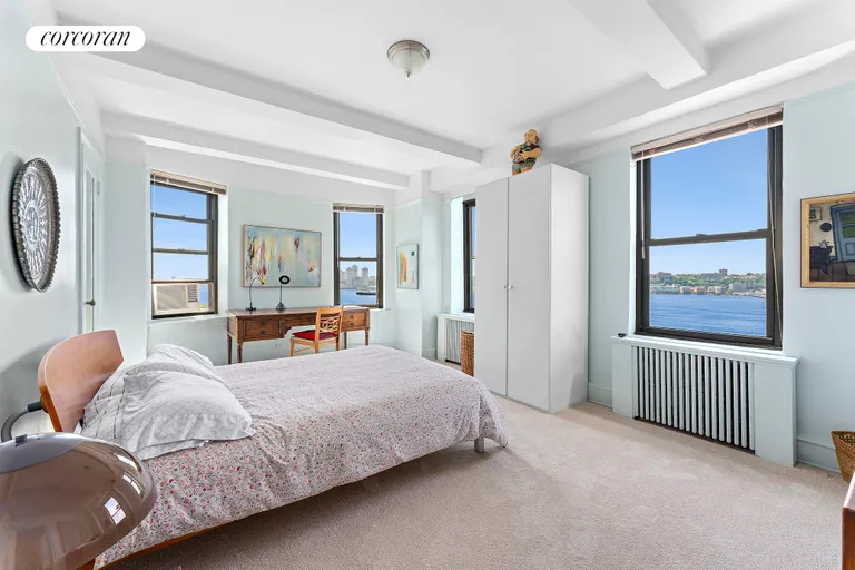 New York City Real Estate | View 230 Riverside Drive, 14D | Primary Bedroom - Full River Views | View 5