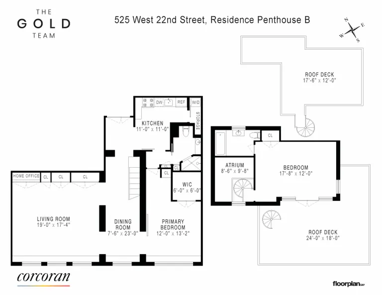 525 West 22nd Street, PHB | floorplan | View 10