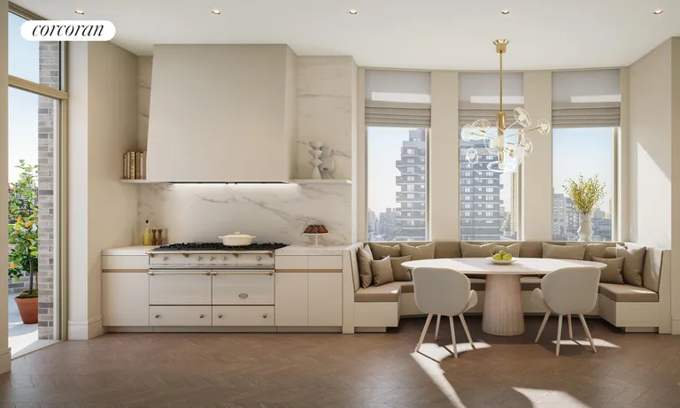 New York City Real Estate | View 1228 Madison Avenue, PENTHOUSE | Kitchen with adjacent terrace | View 2