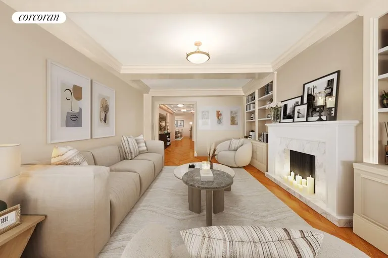 New York City Real Estate | View 47 East 88th Street, 15C | Virtually Staged Living Room | View 2