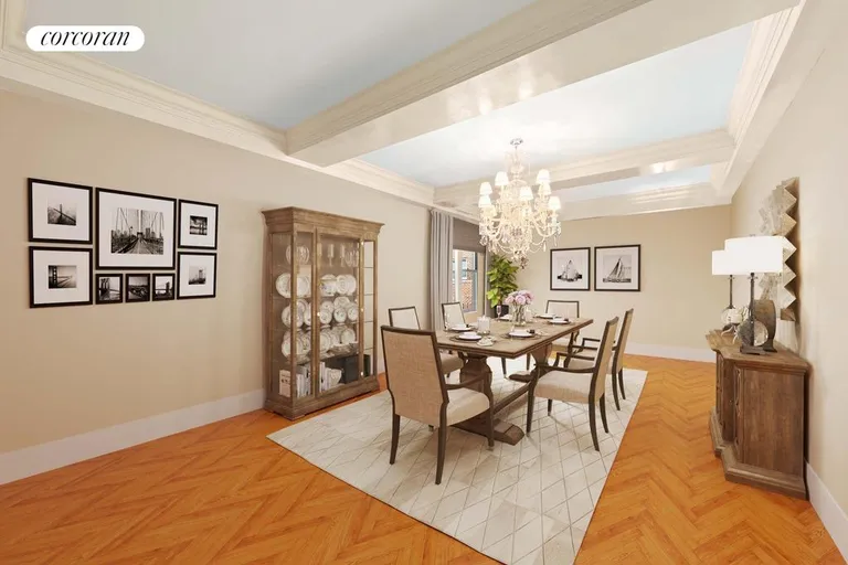 New York City Real Estate | View 47 East 88th Street, 15C | Virtually Staged Formal Dining Room | View 4