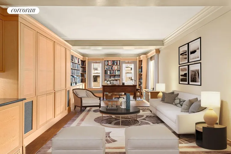 New York City Real Estate | View 47 East 88th Street, 15C | Virtually Staged Library/ 2nd Bed | View 6