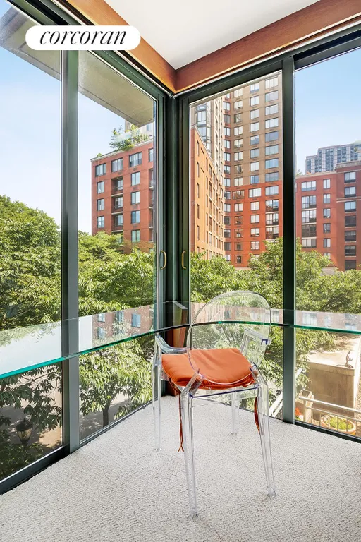 New York City Real Estate | View 21 South End Avenue, 224 | Primary bedroom / Juliette balcony | View 12