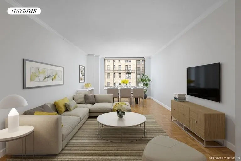 New York City Real Estate | View 308 East 72Nd Street, 12C | STAGED LIVING/DINING ROOM | View 3