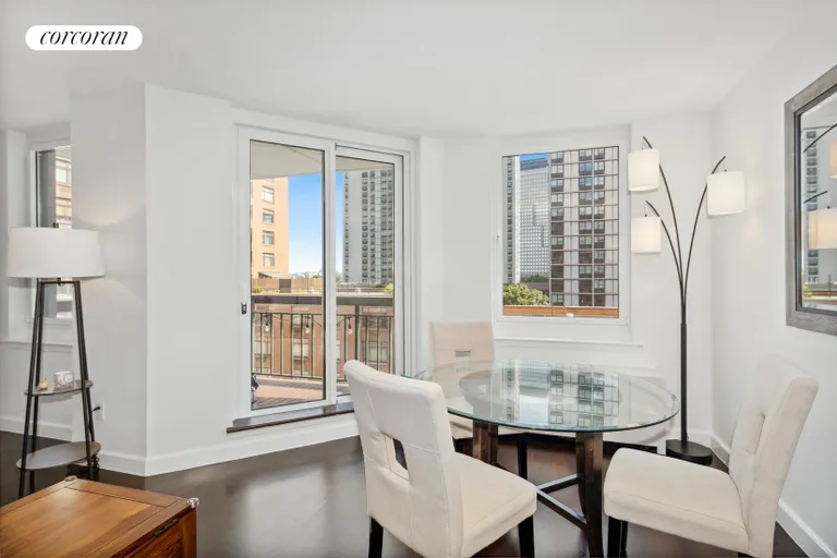 New York City Real Estate | View 333 Rector Place, 810 | Dining Area Leading to Porch | View 3