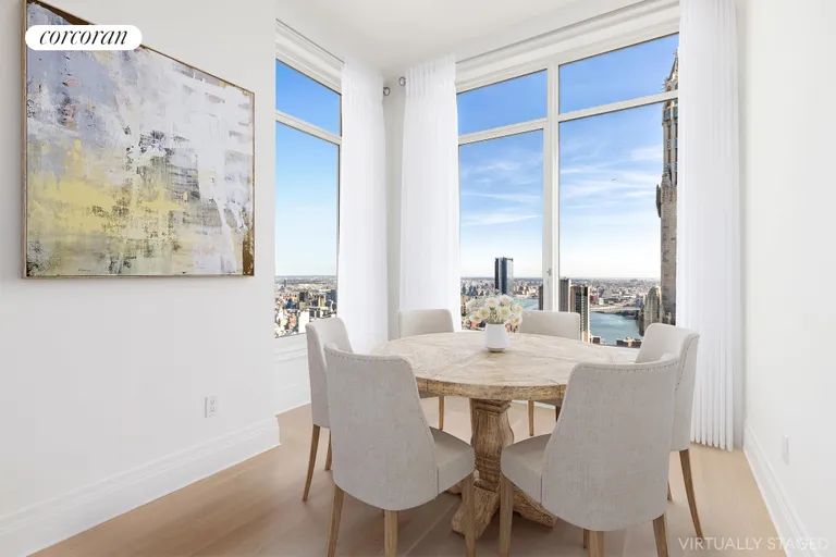 New York City Real Estate | View 30 Park Place, 61B | Virtually Staged Dining Room | View 7