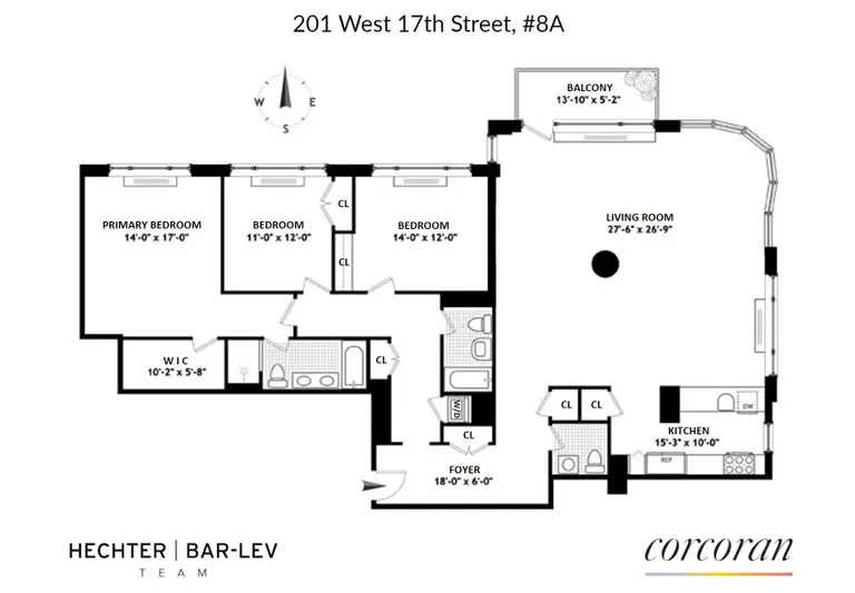 201 West 17th Street, 8A | floorplan | View 11
