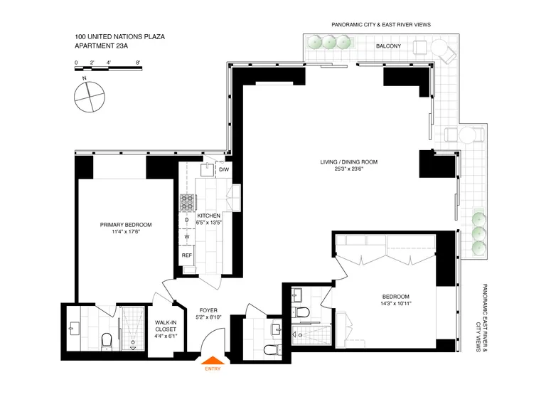 100 United Nations Plaza, 23A | floorplan | View 17