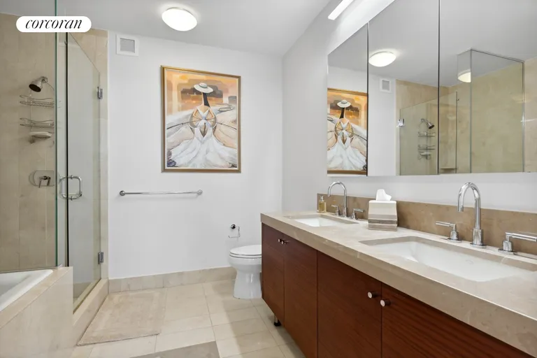 New York City Real Estate | View 30 West Street, 28G | Primary Bathroom | View 6