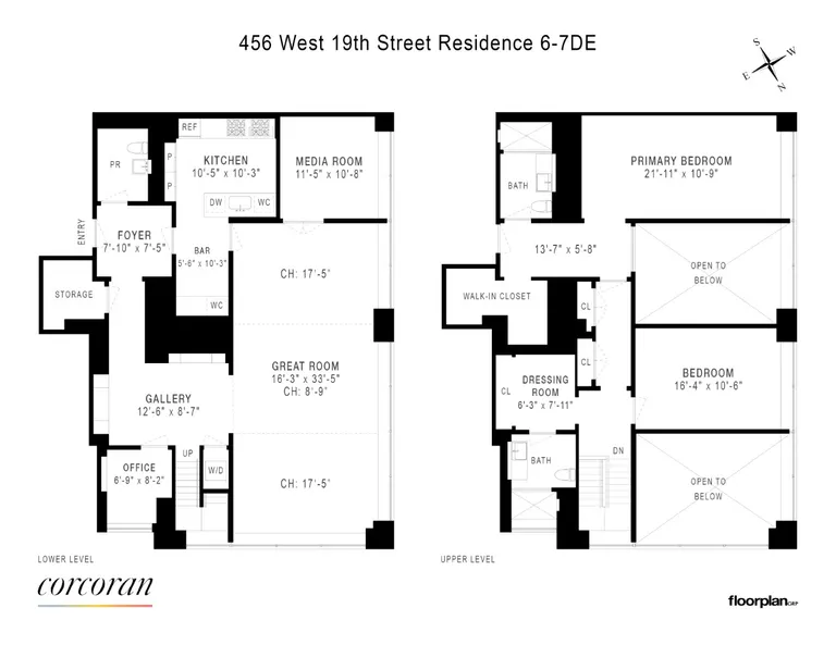 456 West 19th Street, 6/7DE | floorplan | View 9