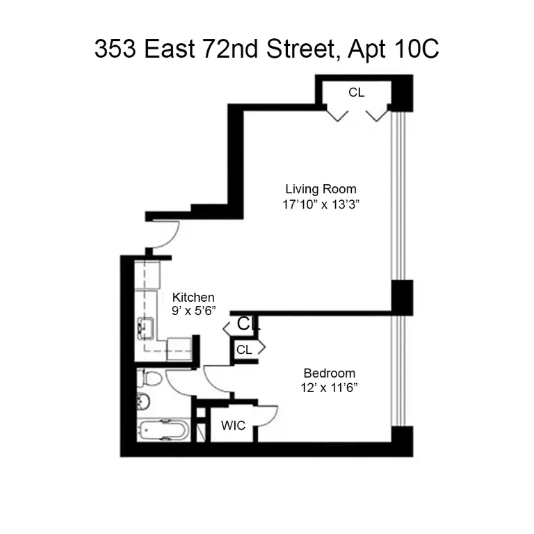 353 East 72Nd Street, 10C | floorplan | View 11