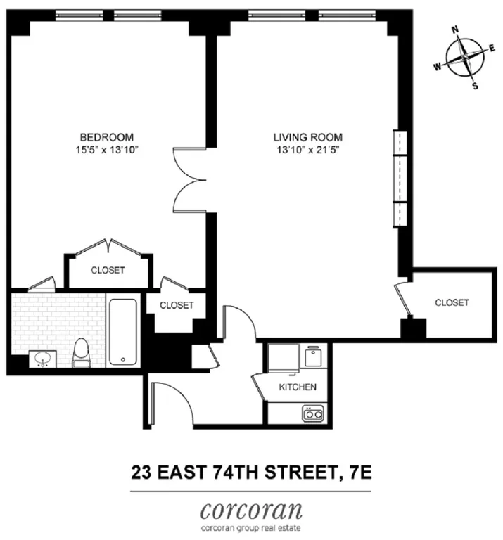 23 East 74th Street, 7E | floorplan | View 10