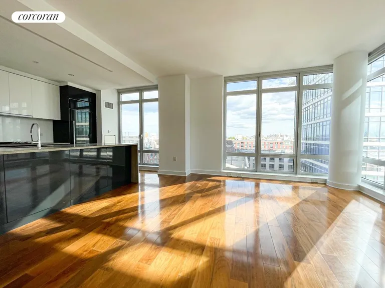 New York City Real Estate | View 2 Northside Piers, 9F | Living Room | View 2