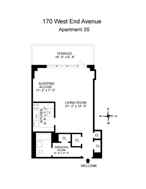 170 West End Avenue, 3S | floorplan | View 12