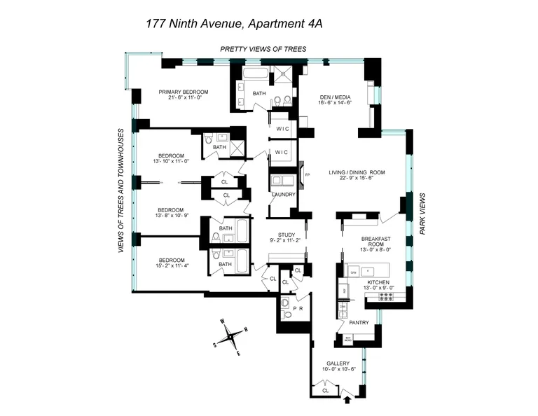 177 Ninth Avenue, 4A | floorplan | View 2