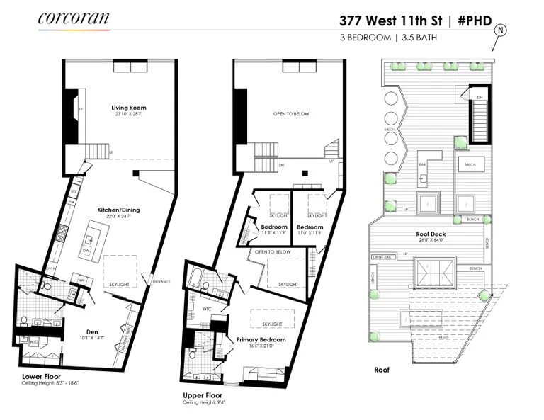 377 West 11th Street, PHD | floorplan | View 17