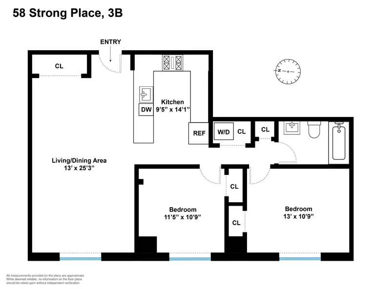 58 Strong Place, 3B | floorplan | View 9