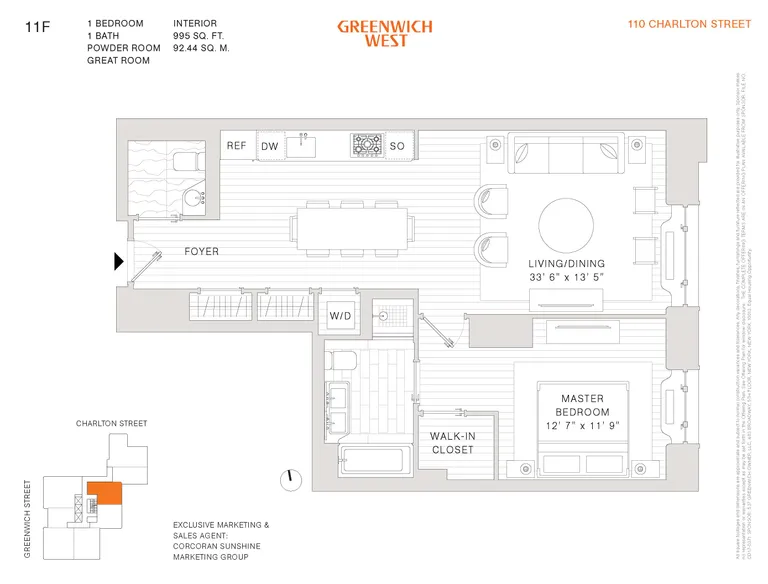 110 Charlton Street, 11F | floorplan | View 6