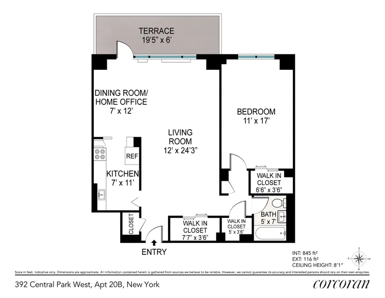 392 Central Park West, 20B | floorplan | View 15