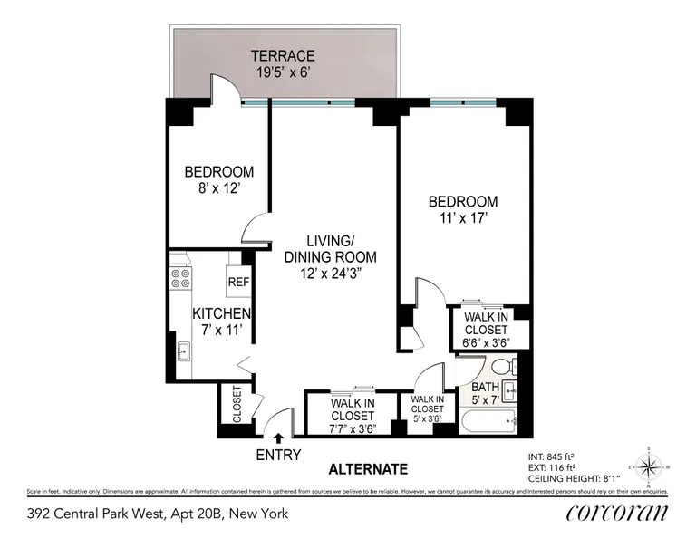 392 Central Park West, 20B | floorplan | View 16