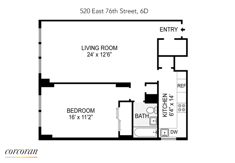 520 East 76th Street, 6D | floorplan | View 10
