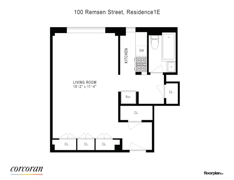 100 Remsen Street, 1E | floorplan | View 10