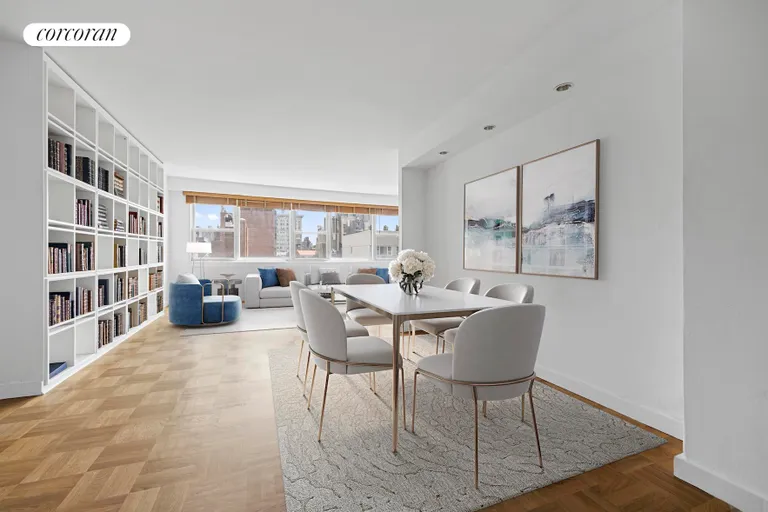 New York City Real Estate | View 101 West 12th Street, 17K | Dining/Living - Virtually Staged | View 3
