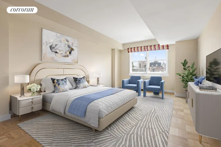 New York City Real Estate | View 101 West 12th Street, 17K | Bedroom - Virtually Staged | View 7