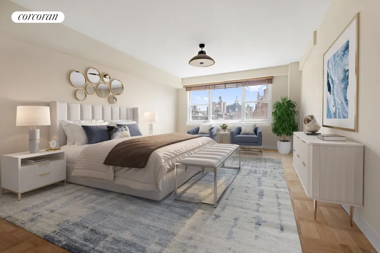 New York City Real Estate | View 101 West 12th Street, 17K | Bedroom - Virtually Staged | View 9