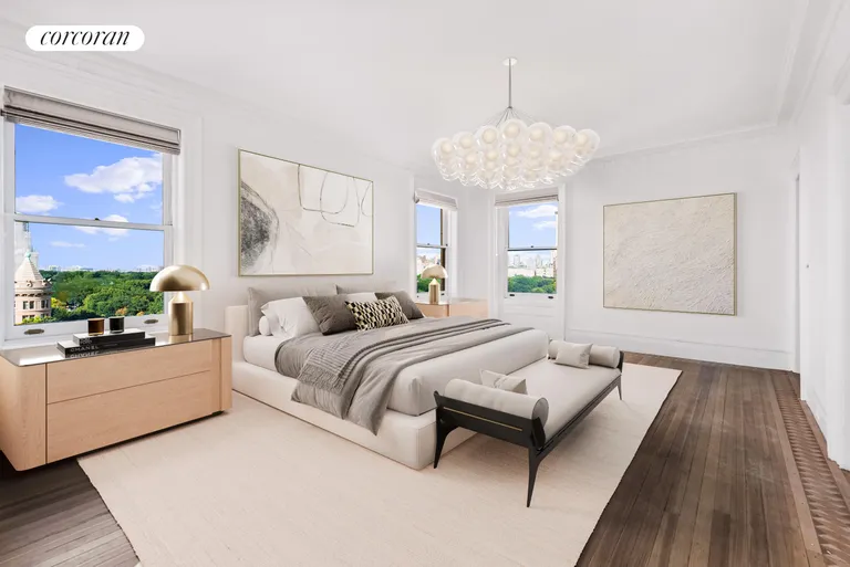 New York City Real Estate | View 151 Central Park West, 12W | Primary Bedroom facing west | View 4