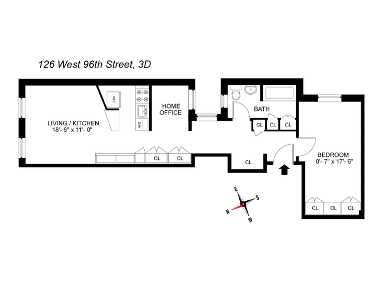 126 West 96th Street, 3D | floorplan | View 8