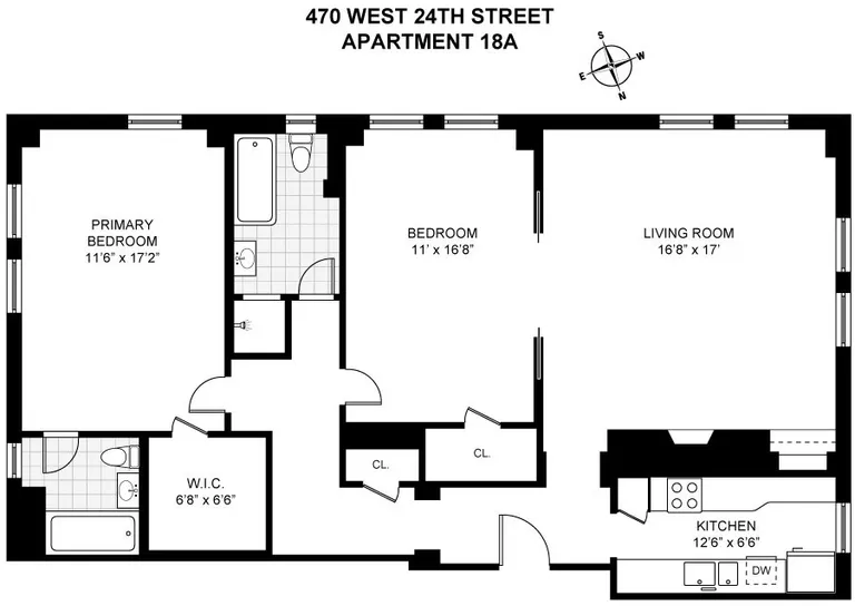 470 West 24th Street, 18A | floorplan | View 9