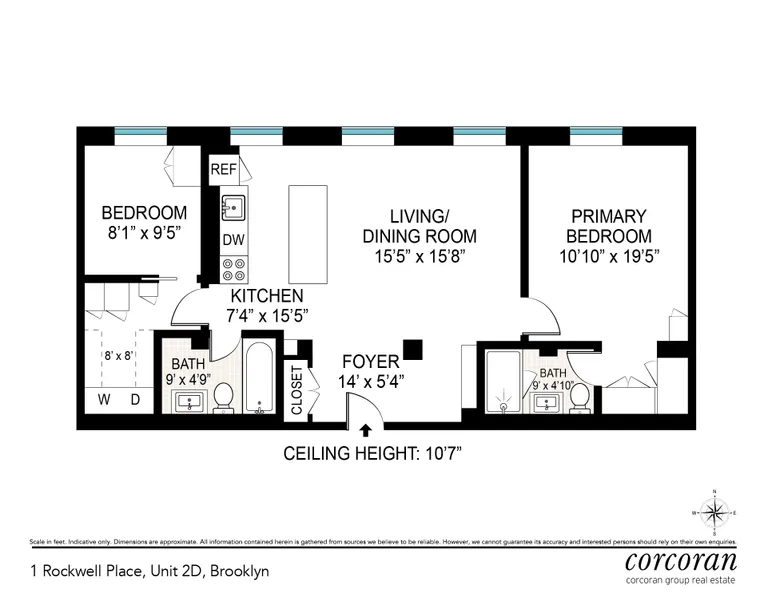 1 Rockwell Place, 2D | floorplan | View 8