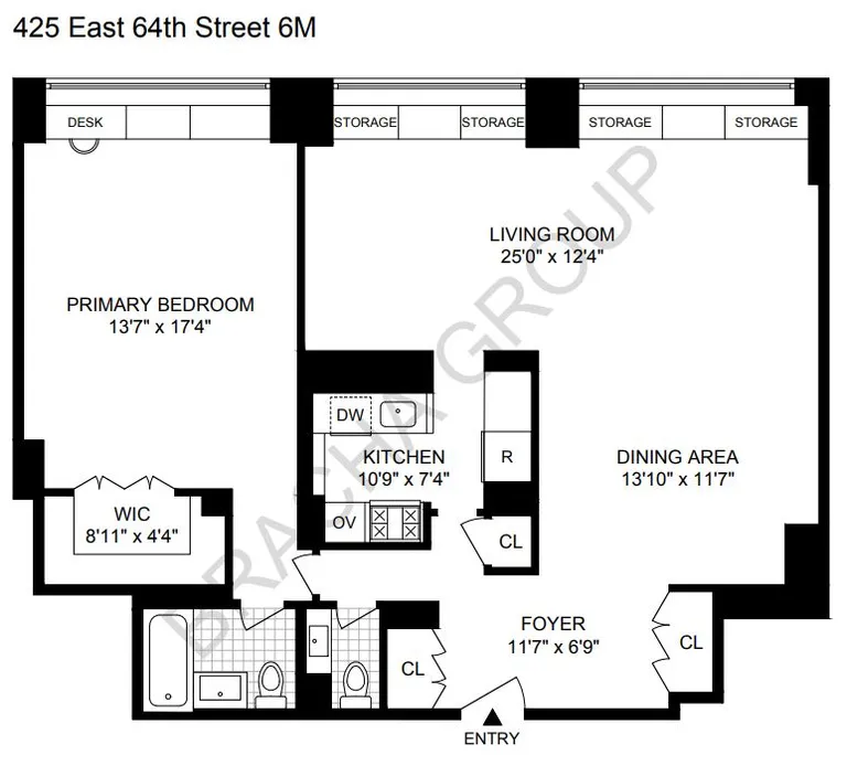 340 East 64th Street, 6M | floorplan | View 9