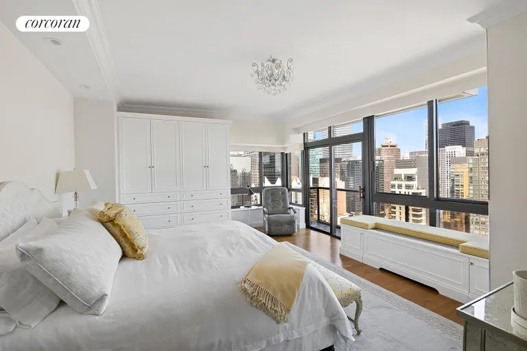 New York City Real Estate | View 100 United Nations Plaza, 35D | Primary bedroom suite with balcony | View 9