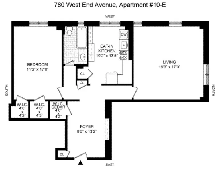 780 West End Avenue, 10E | floorplan | View 5