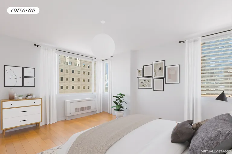 New York City Real Estate | View 250 South End Avenue, 8D | Virtual Main Bedroom | View 2