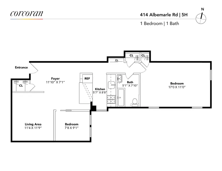 414 Albemarle Road, 5H | floorplan | View 8