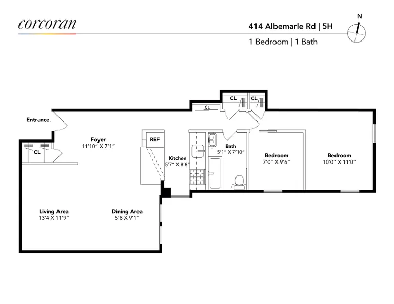 414 Albemarle Road, 5H | floorplan | View 9