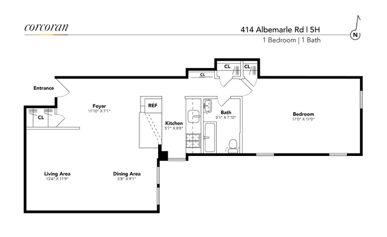 414 Albemarle Road, 5H | floorplan | View 10