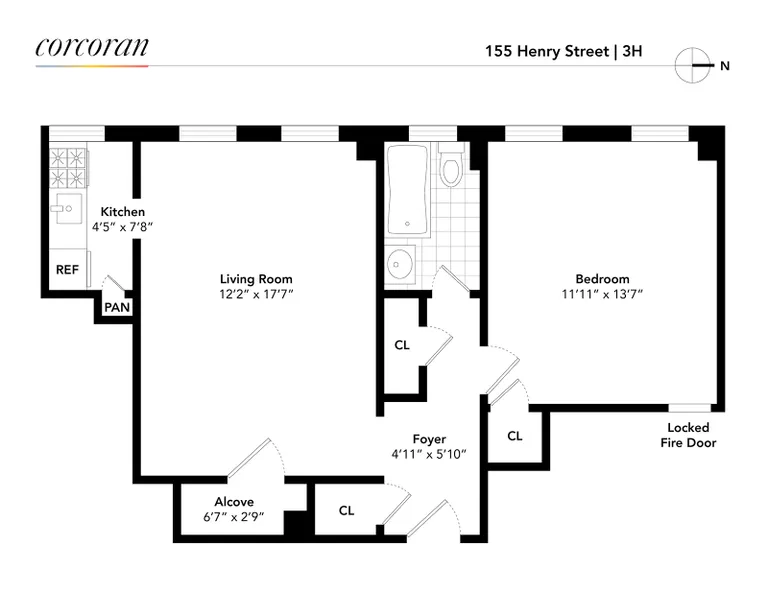 155 Henry Street, 3H | floorplan | View 8