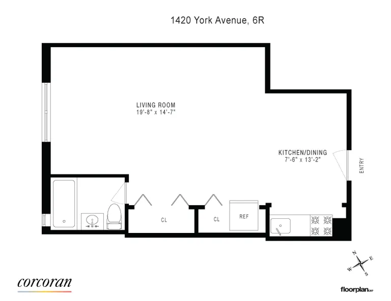 1420 York Avenue, 6R | floorplan | View 7