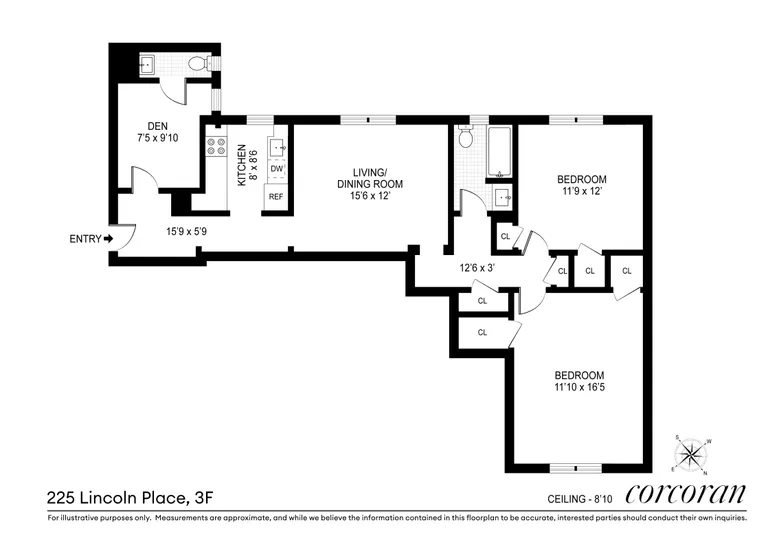 225 Lincoln Place, 3F | floorplan | View 16