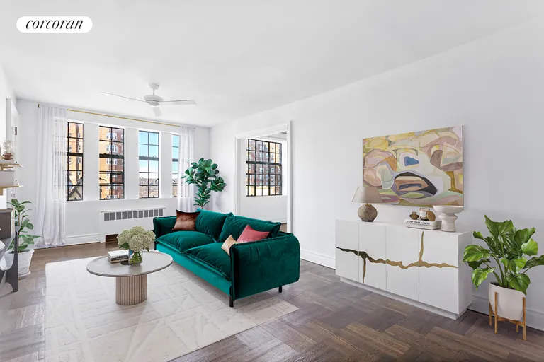 New York City Real Estate | View 116 PINEHURST AVENUE, C34 | Living room (virtually staged) | View 3