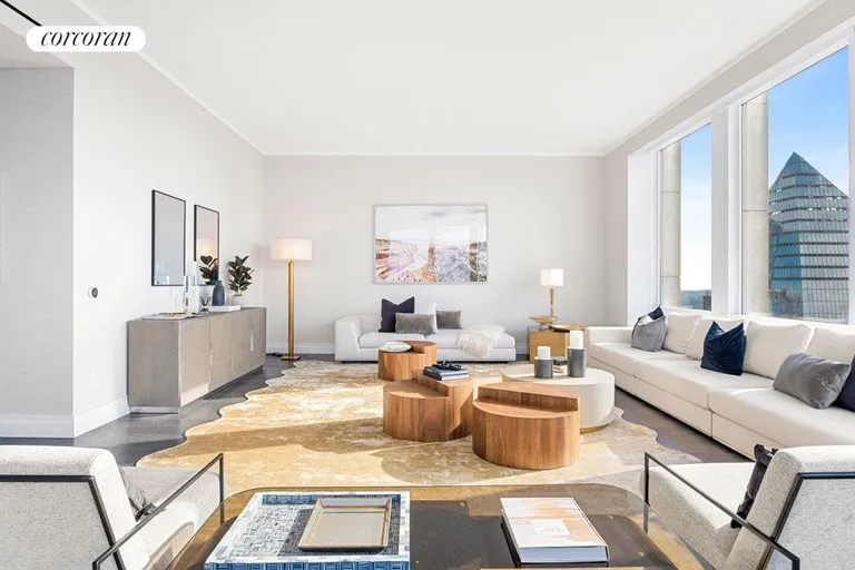 New York City Real Estate | View 35 Hudson Yards, 7601 | Living Room | View 4