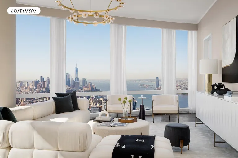 New York City Real Estate | View 35 Hudson Yards, 7703 | Living Room | View 2