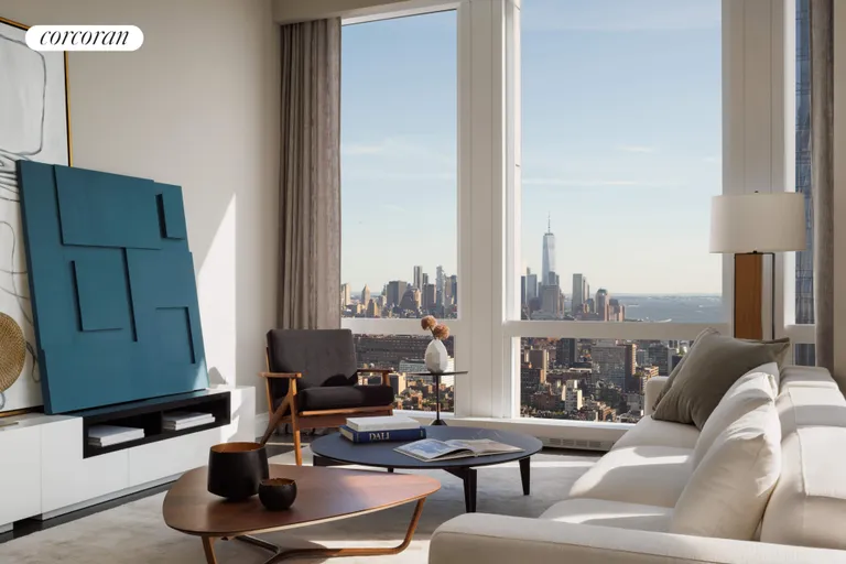 New York City Real Estate | View 35 Hudson Yards, 5901 | Living Room | View 2