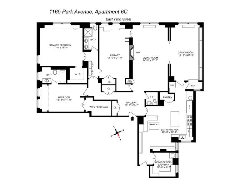 1165 Park Avenue, 6C | floorplan | View 14
